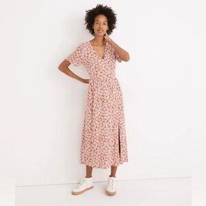 Madewell Clara Midi Dress in Falling Daisies Size Medium Petite
